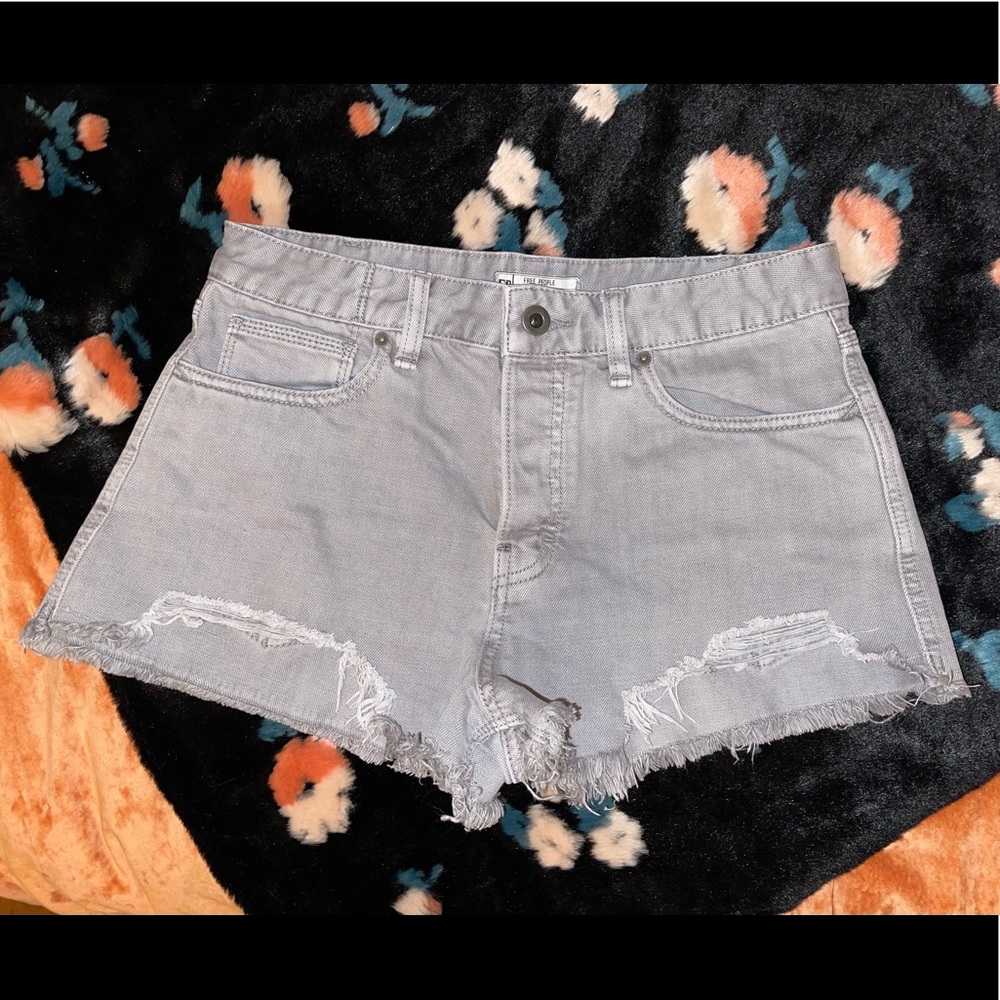 Free People Cut Off Shorts - Size 28 - Grey